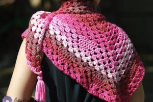 Bless Your Heart Shawl made with Caron Cakes Yarn