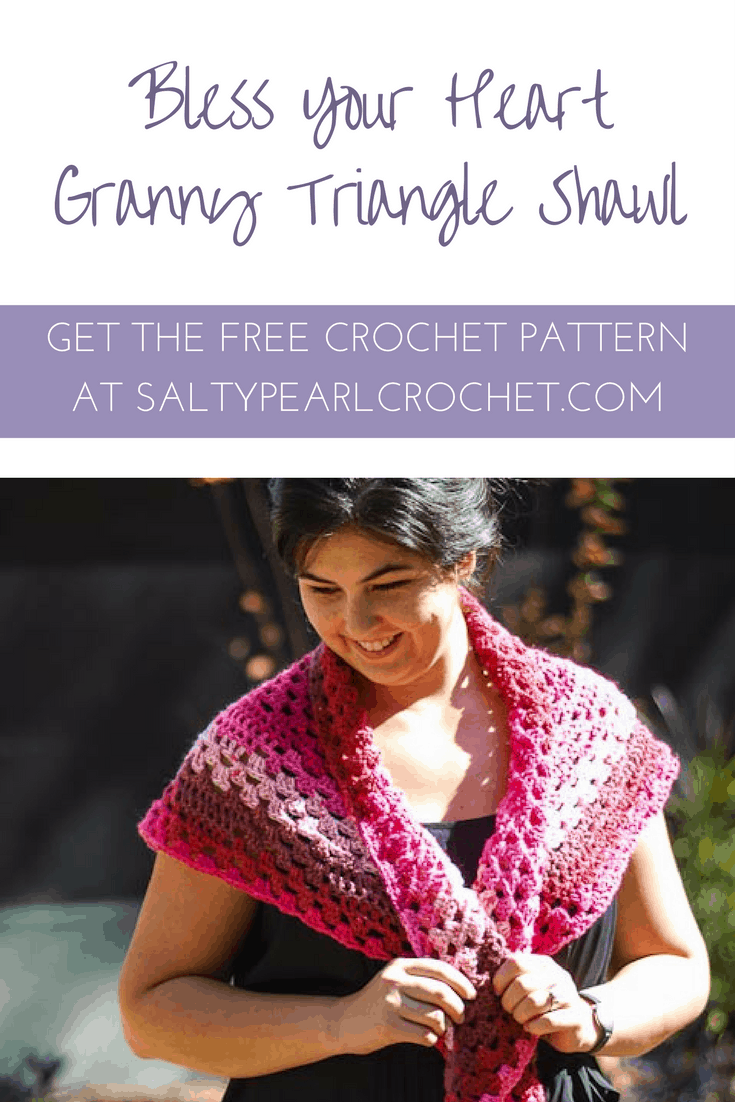 Free Pattern: Bless Your Heart Granny Triangle Shawl