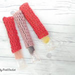 These quick and easy crocheted ice pop socks keep little fingers clean, warm, and dry!