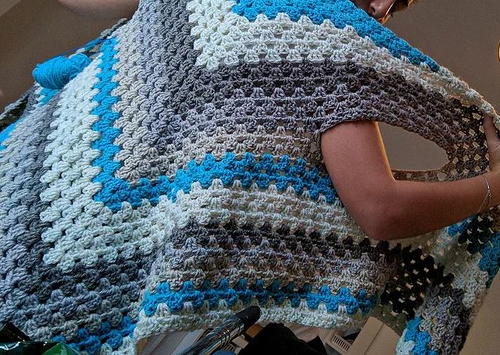 Clever Triangle Shawl and Scarf - - part of a boho crochet vest pattern collection curated by SaltyPearlCrochet.com.