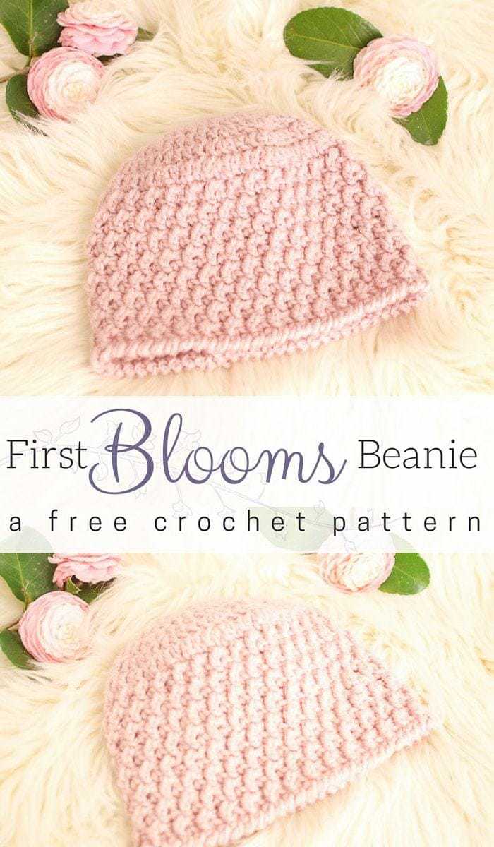 Textured Crochet Hat Pattern - First Blooms Beanie • Salty Pearl Crochet