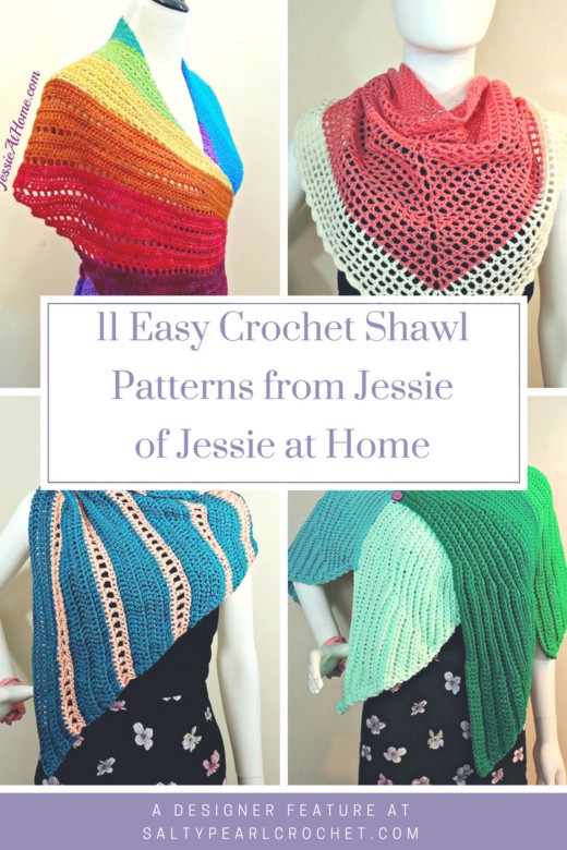 11 Easy Crochet Shawl Patterns Jessie at Home • Salty Pearl Crochet