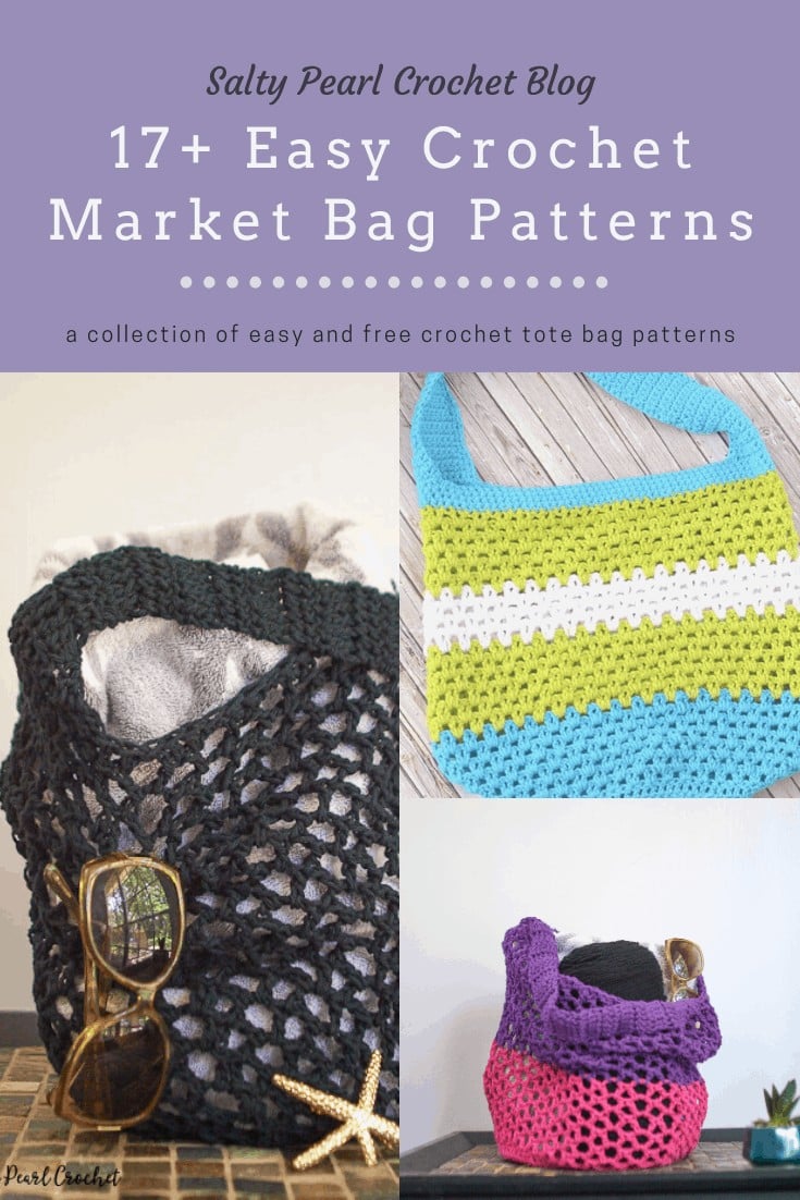 19 Easy Crochet Market Bag Patterns • Salty Pearl Crochet