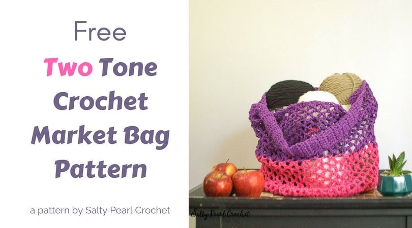 Two Tone Crochet Mesh Market Bag Pattern