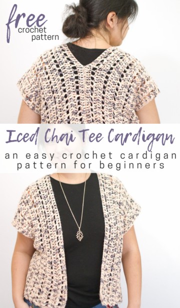 Iced Chai Tee Cardi: Easy Crochet Cardigan Pattern Free • Salty Pearl ...