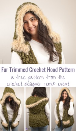 Fur Trimmed Crochet Hood Pattern • Salty Pearl Crochet