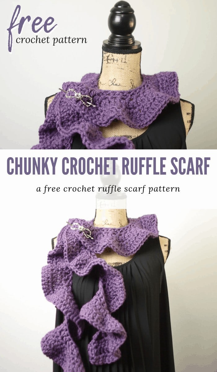 Crocheted Ruffle Scarf Pattern Chunky Crochet Ruffle Scarf • Salty Pearl Crochet