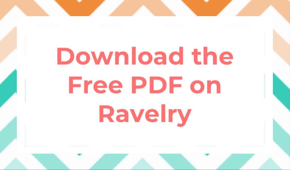 Graphic that says "Download the free PDF on Ravelry"