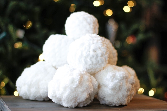 A pile of different crochet snowball patterns.