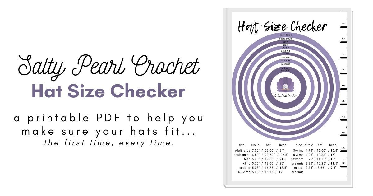 Printable Crochet Hat Size Checker • Salty Pearl Crochet