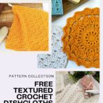 collage of crochet dishcloth patterns