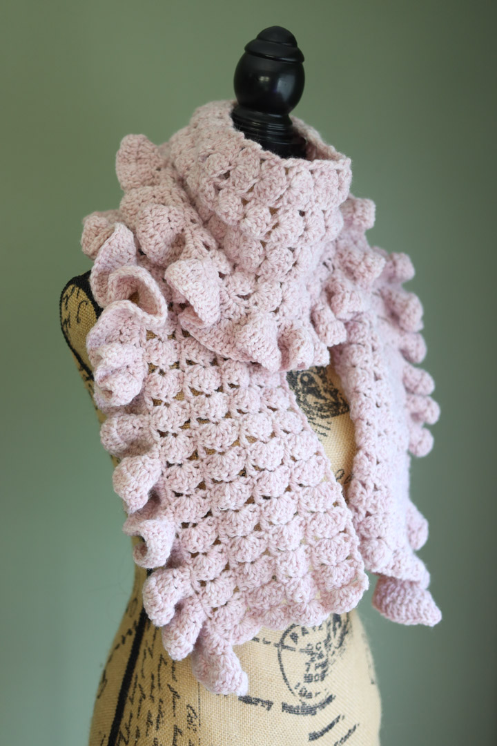 Seaglass Ruffle Scarf Crochet Pattern • Salty Pearl Crochet