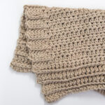 a close up view of the half double crochet ribbing on this crochet dishcloth pattern