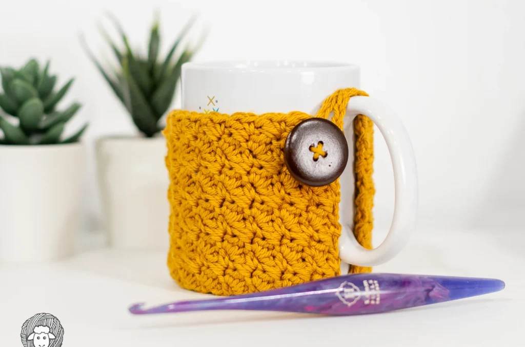 Make this Free Crochet Cup Cozy Pattern in less than an hour! - Sunflower  Cottage Crochet