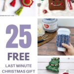 Collage of Christmas gift crochet patterns