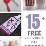 Collage of free Valentine's Day crochet patterns