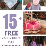 Collage of free Valentine's Day crochet patterns