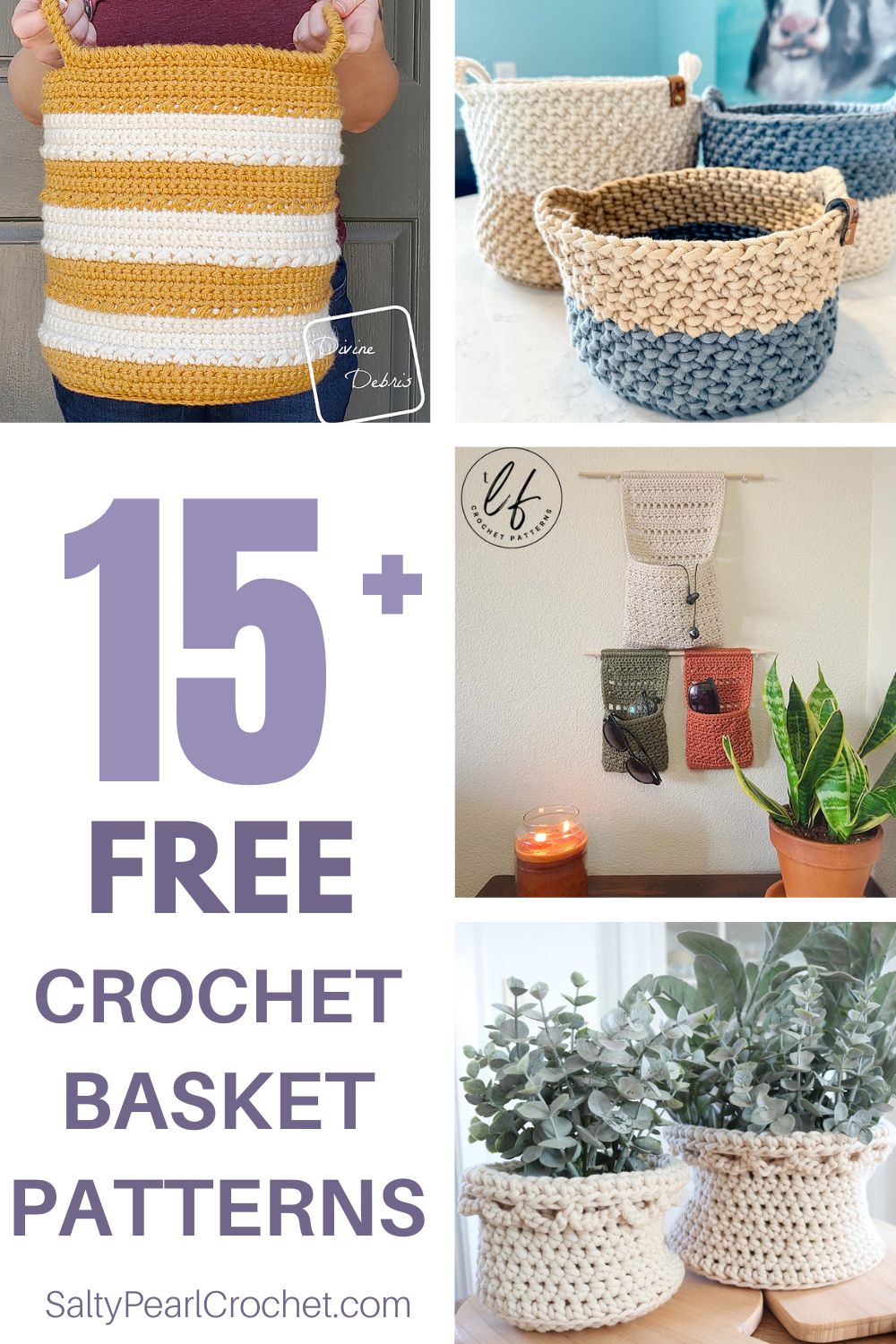 15 Free Basket Crochet Patterns • Salty Pearl Crochet