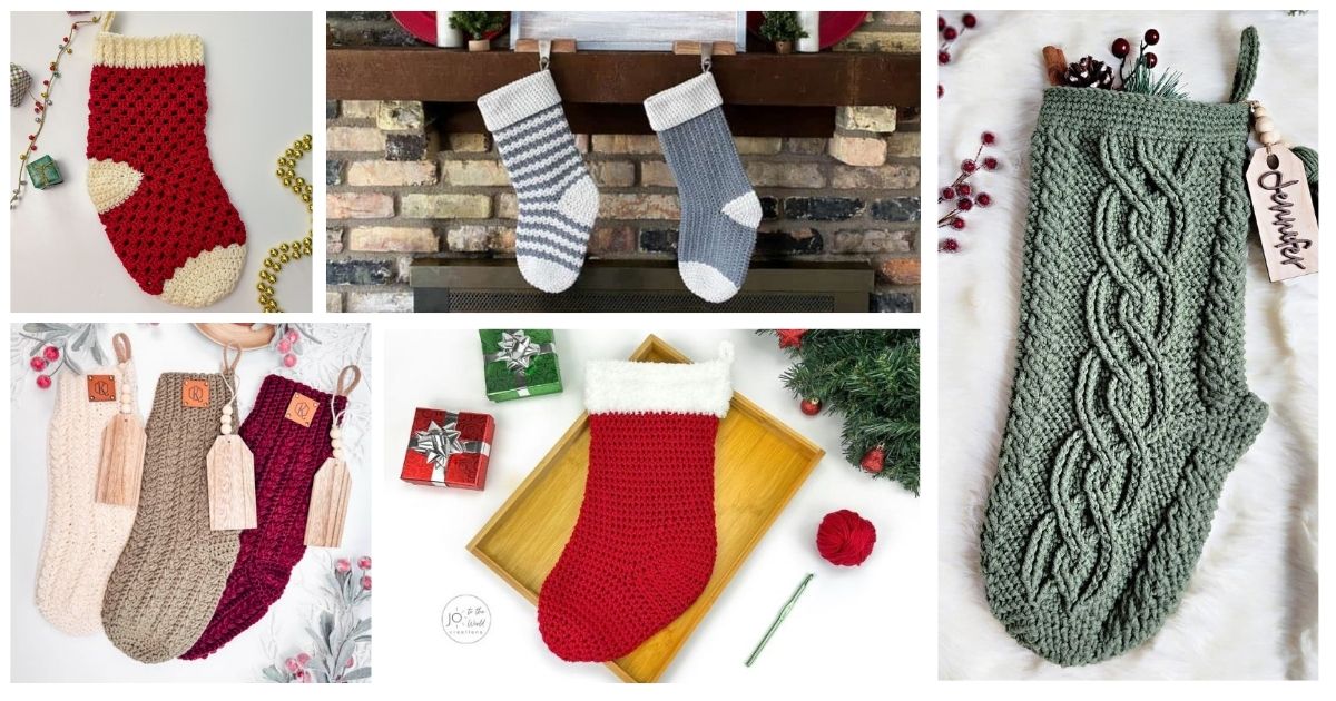 10 Free Crochet Christmas Stocking Patterns • Salty Pearl Crochet