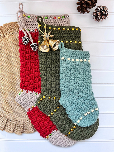 Crochet Beaded Christmas Stocking