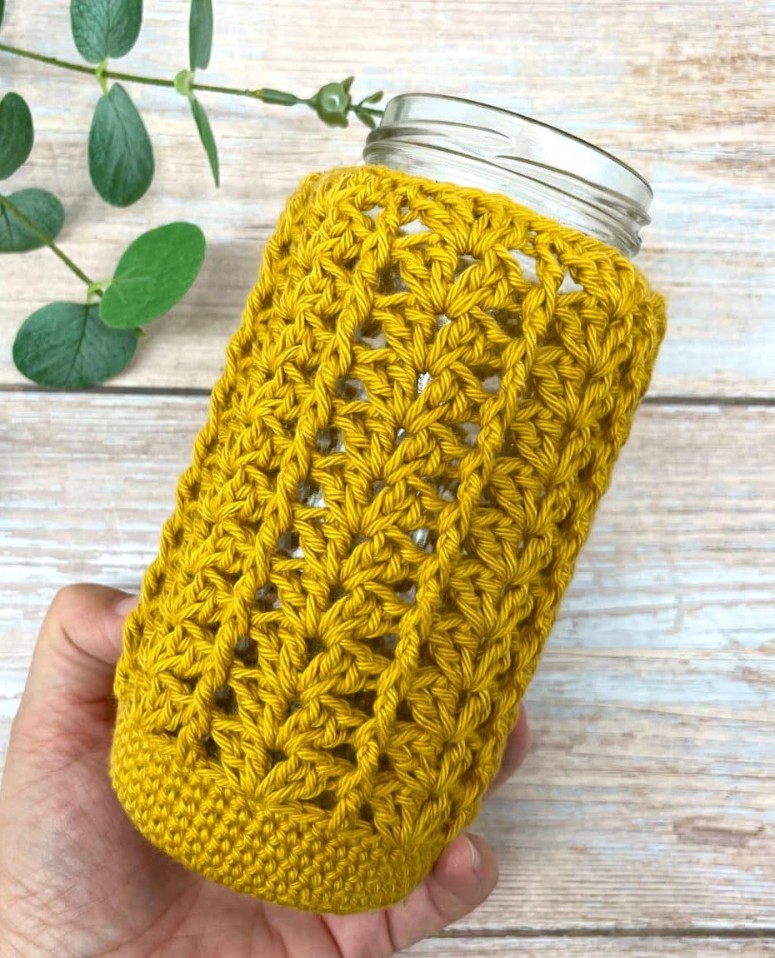 Crochet Mason Jar Cozy