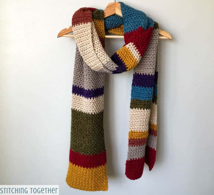 Striped Crochet Scarf