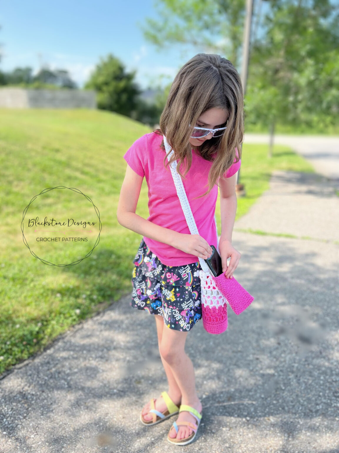 Crochet Color Block Water Bottle Holder