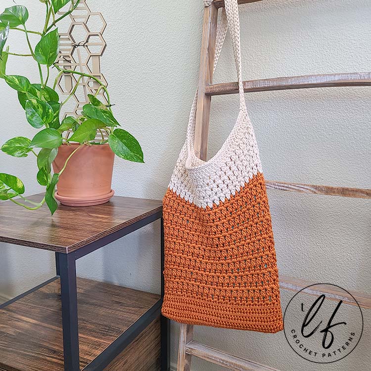 Crochet Color Block Tote Bag