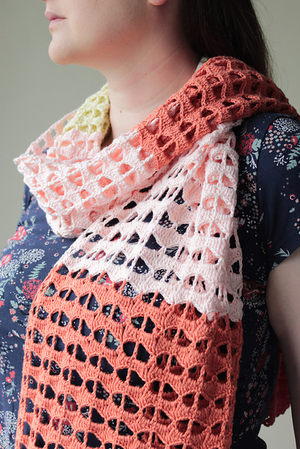 Crochet Color Block Summer Shawl