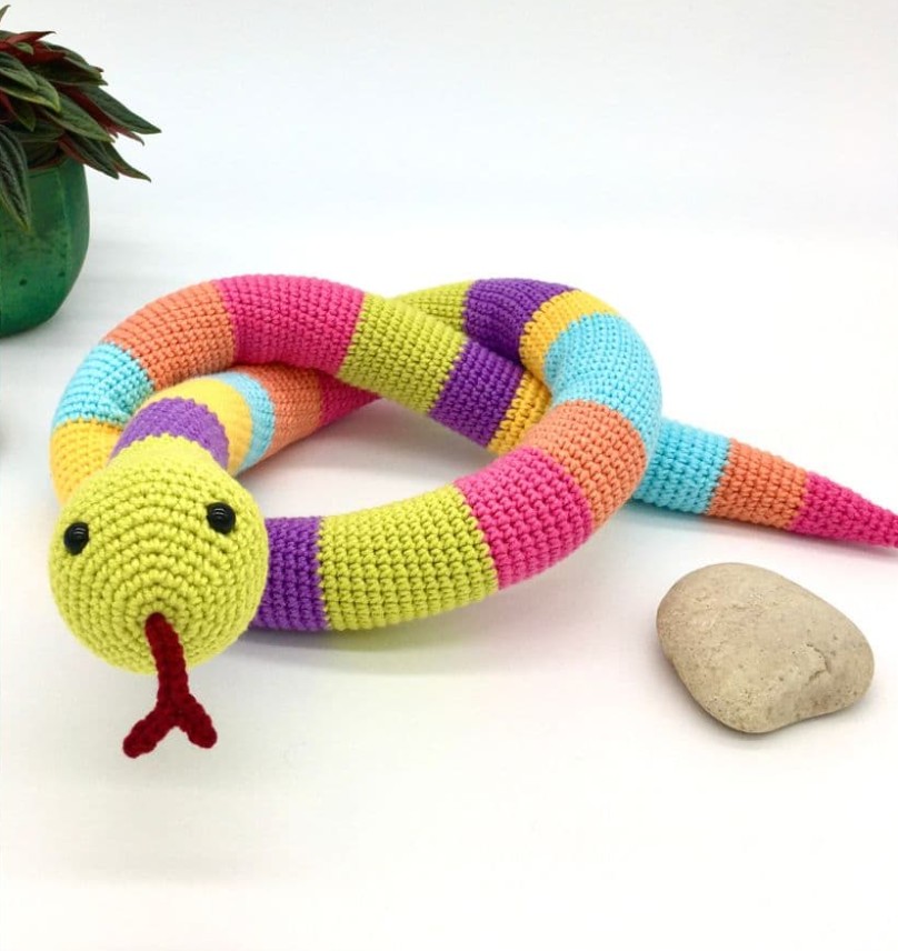 Crochet Color Block Snake