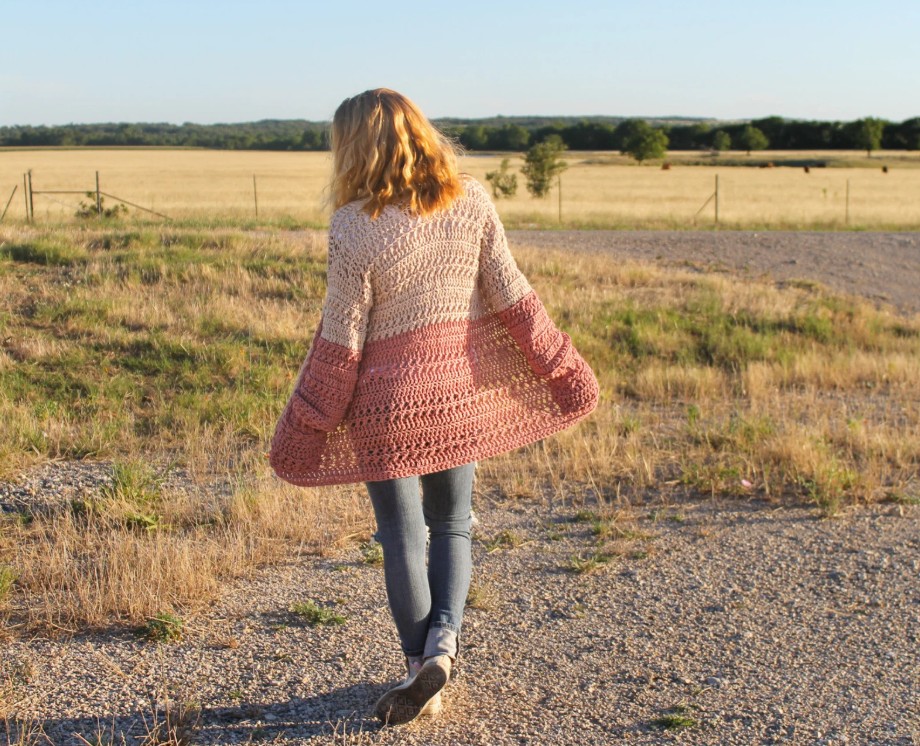 Crochet Color Block Cardigan