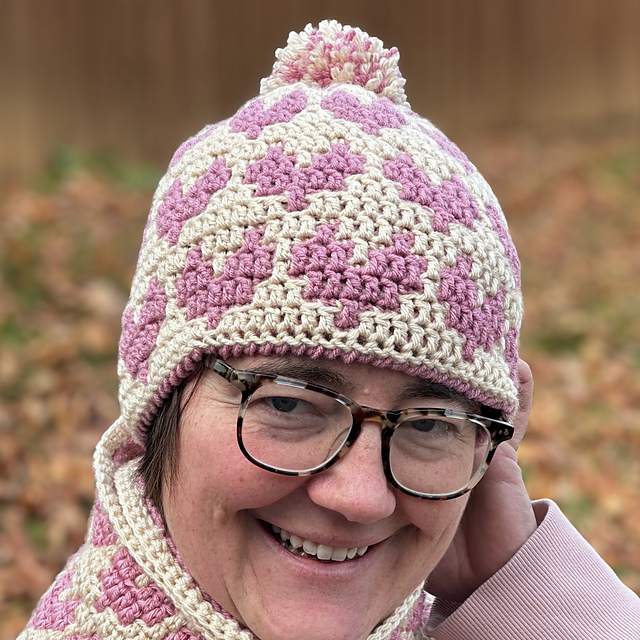 Mosaic Crochet Heart Hat